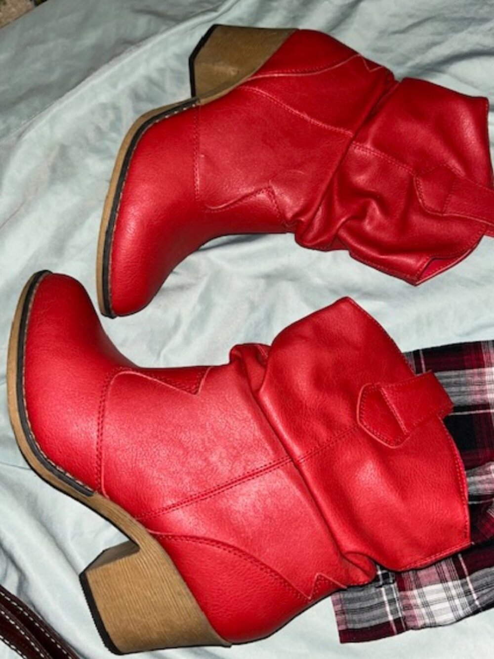 casual dress womens size 8 eight shoes red western boho festival faux leather